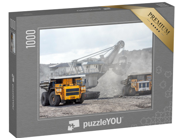 puzzle 1000 dílků „Těžba lomovými vozidly“