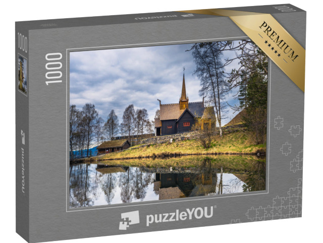 puzzle 1000 dílků „Kostel Garmo Stave, Lillehammer, Norsko“