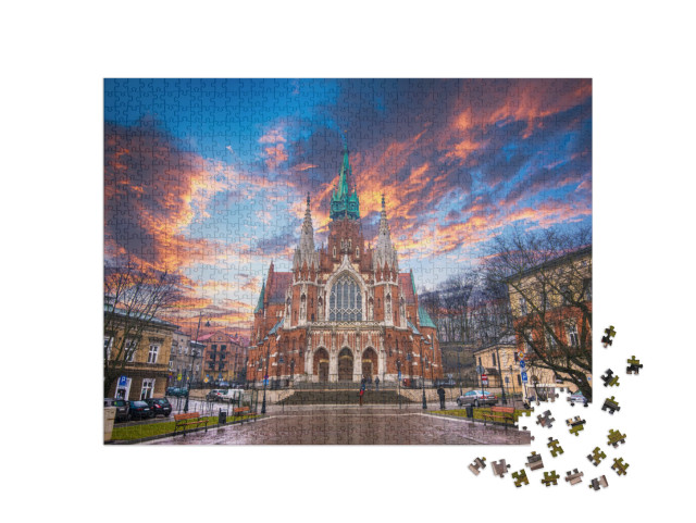 puzzle 1000 dílků „Kostel svatého Josefa při západu slunce, Krakov, Polsko“