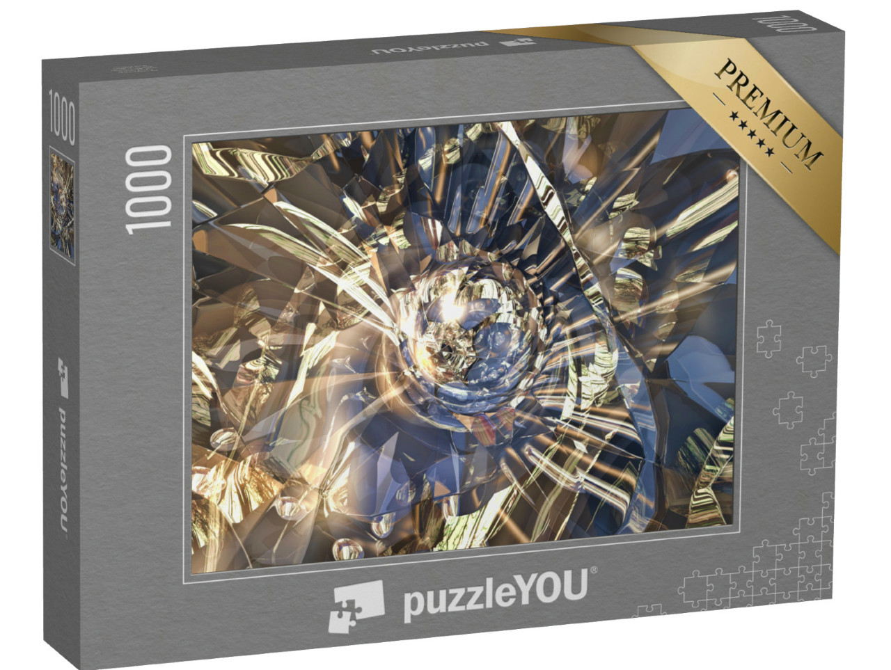 puzzle 1000 dílků „Rozbité sklo, Grafický design, Vykreslování, Fraktál, Efekt...“