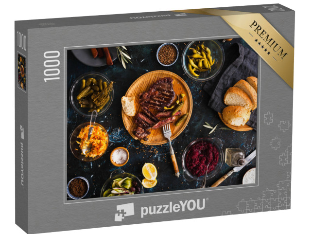puzzle 1000 dílků „Šťavnatý grilovaný filetový steak“
