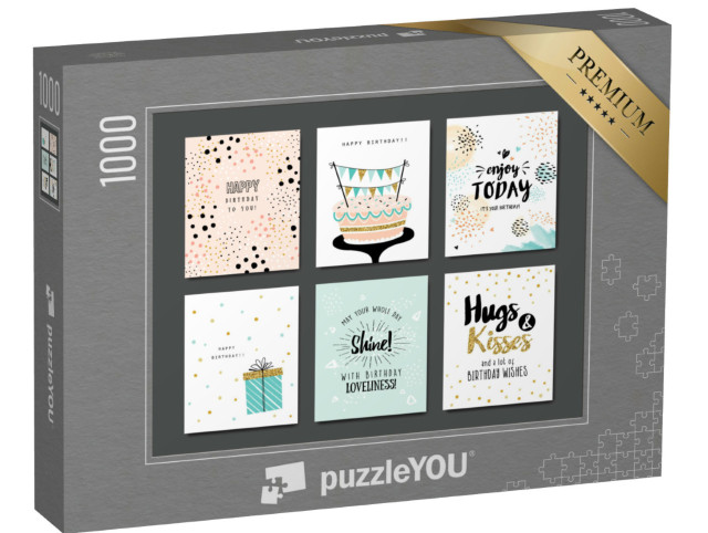 puzzle 1000 dílků „Sada blahopřání k narozeninám...“