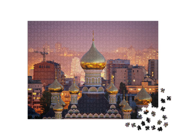 puzzle 1000 dílků „Chrám svatého Mikuláše v Pokrovském klášteře v Kyjevě, Ukrajina“