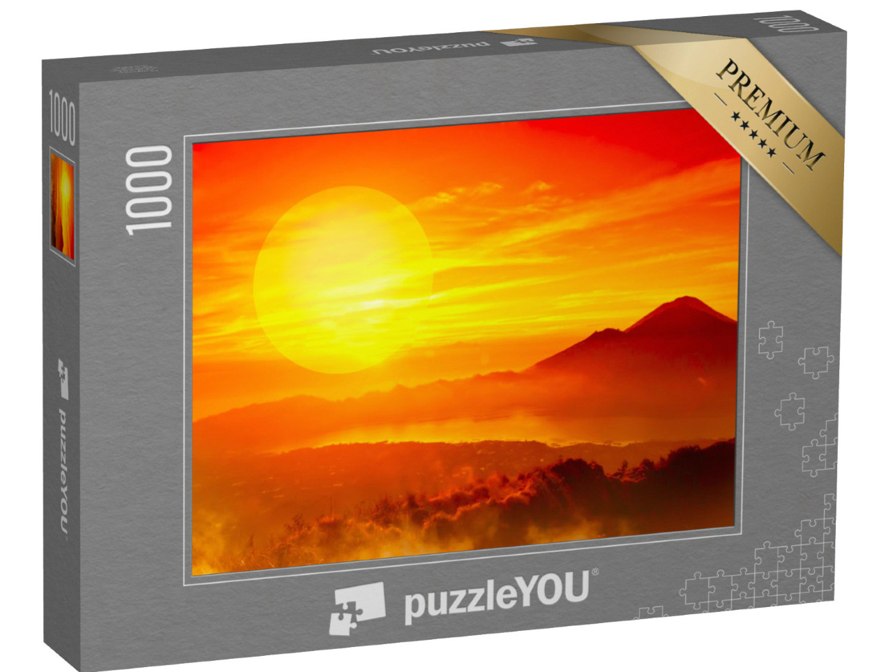 puzzle 1000 dílků „Africká savana v záři rudého západu slunce“