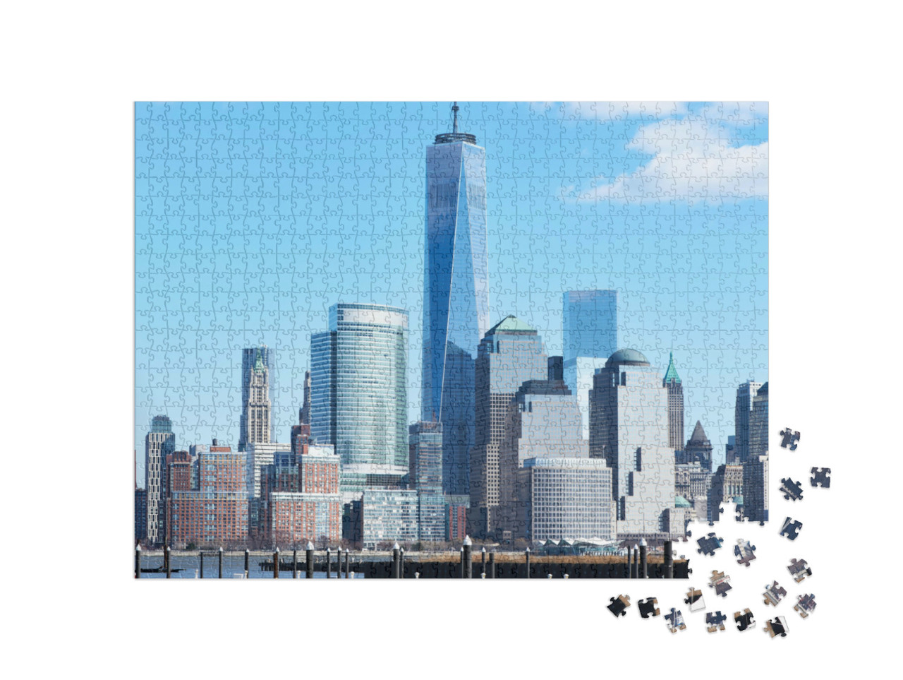 puzzle 1000 dílků „Panorama Manhattanu s věží One World Trade Centre“