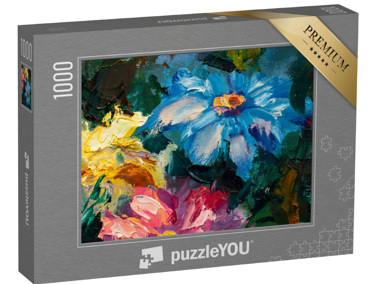 puzzle 1000 dílků „Květinová malba, Claude Monet Impresionismus“