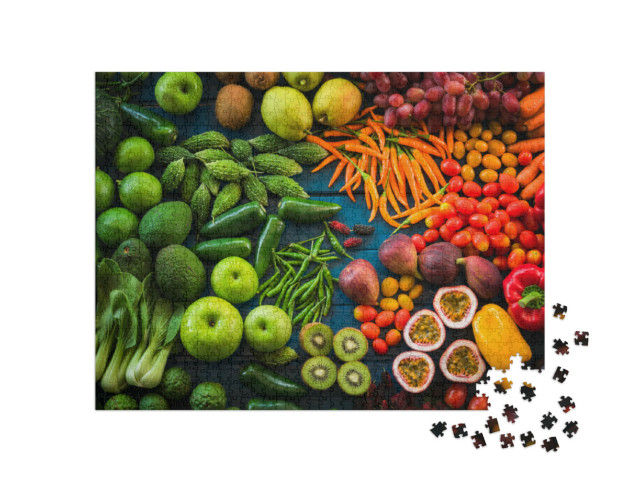 puzzle 1000 dílků „Čerstvé ovoce a zelenina“