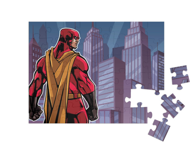 puzzle 48 dílků „Ilustrace mocných superhrdinů“