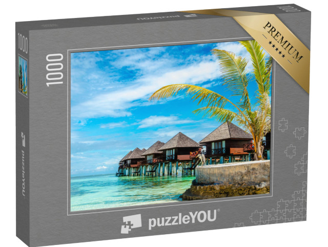 puzzle 1000 dílků „Malebné dřevěné domy na vodě“