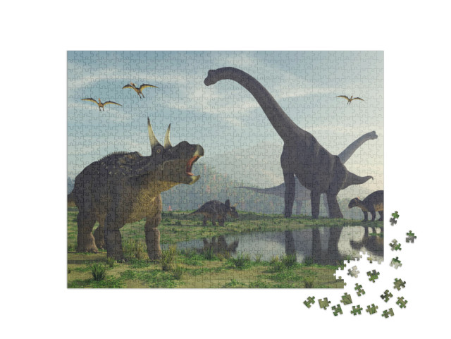 puzzle 1000 dílků „Dinosauři“