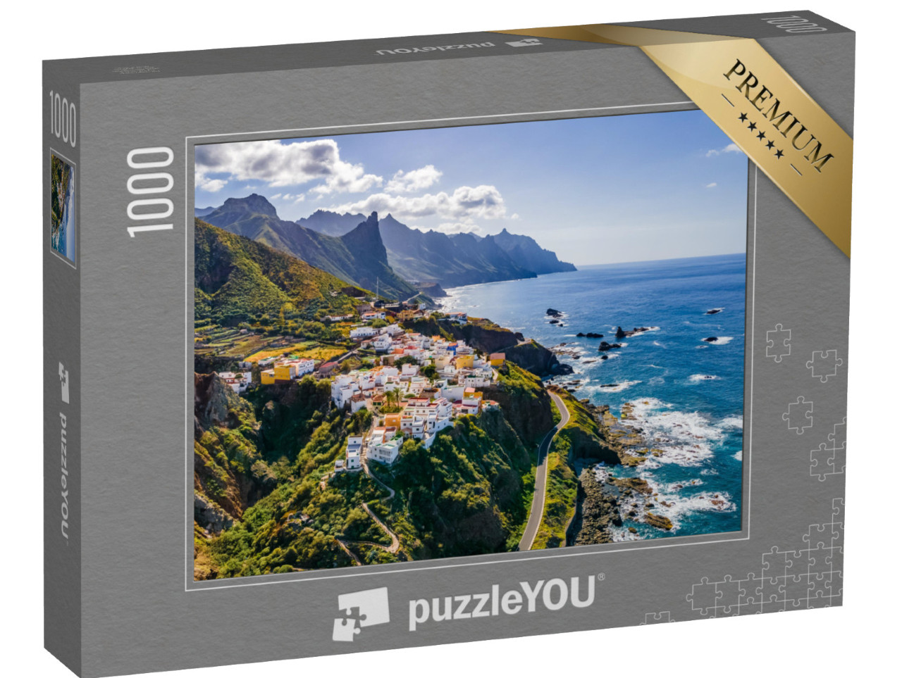 puzzle 1000 dílků „Krásná pobřežní vesnice na Tenerife, Kanárské ostrovy“