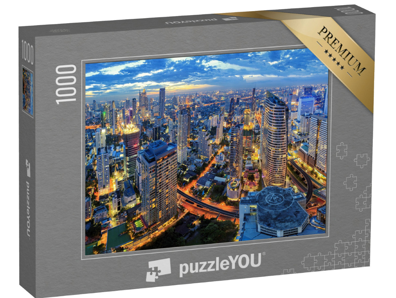 puzzle 1000 dílků „Krajina města v centru Bangkoku, Thajsko“