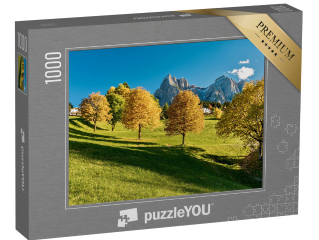 puzzle 1000 dílků „Horská krajina Dolomit na podzim, Itálie“
