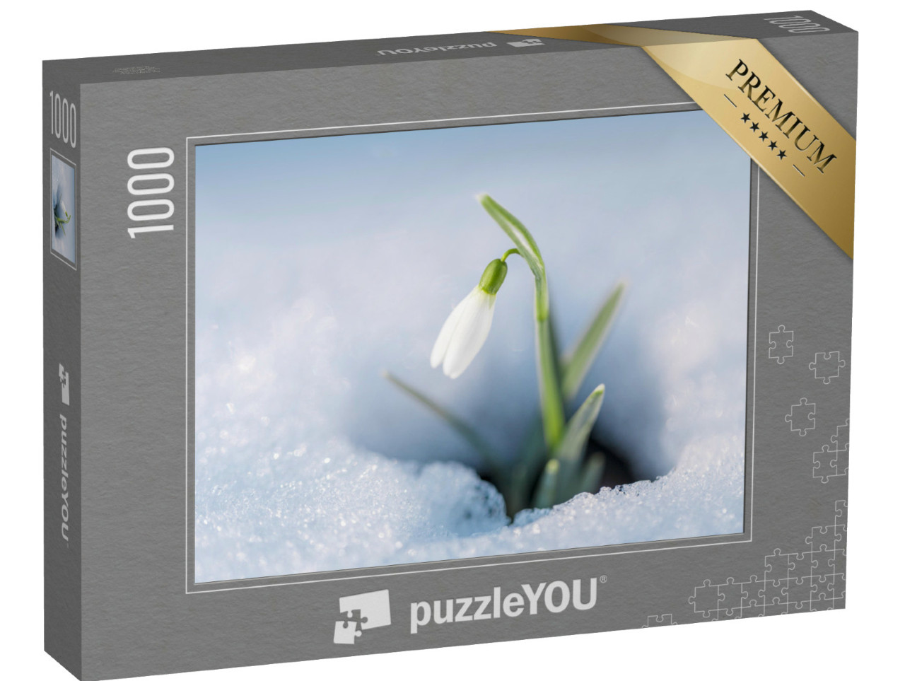 puzzle 1000 dílků „Sněženky na sněhu“