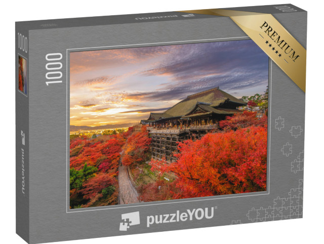 puzzle 1000 dílků „Okouzlující podzimní obraz, Kiyomizu-dera, Kjóto, Japonsko“