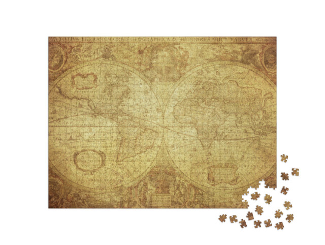 puzzle 1000 dílků „Stará mapa světa z roku 1630“