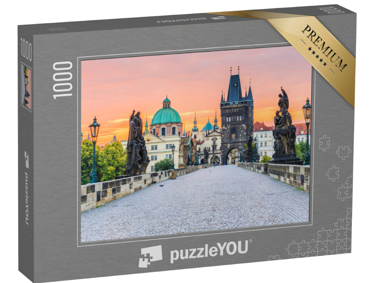 puzzle 1000 dílků „Karlův most a Staroměstská věž při východu slunce, Praha“