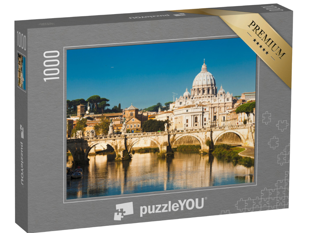 puzzle 1000 dílků „Bazilika svatého Petra a řeka Tibera v Římě, Itálie“