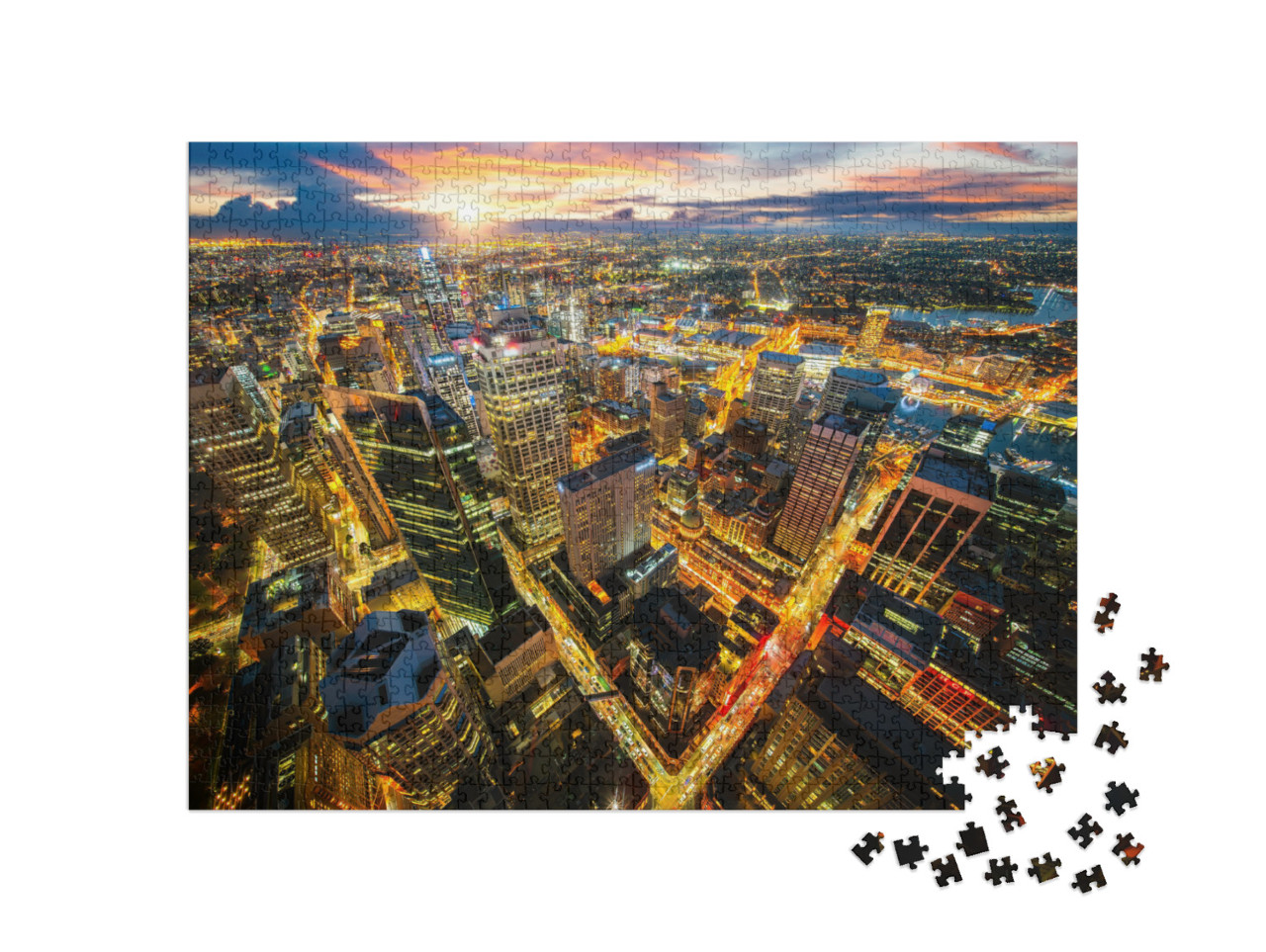 puzzle 1000 dílků „Krajina Sydney při západu slunce“