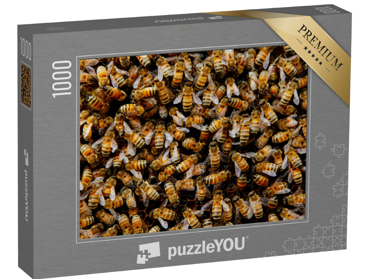 puzzle 1000 dílků „Včelstvo se shromažďuje kolem své královny.“