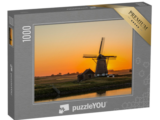 puzzle 1000 dílků „Větrný mlýn na ostrově Texel, Nizozemsko“