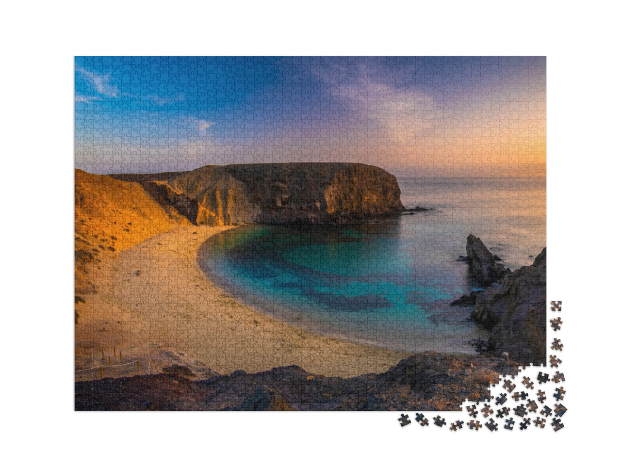 puzzle 2000 dílků „Pláž Papagayo na Lanzarote“