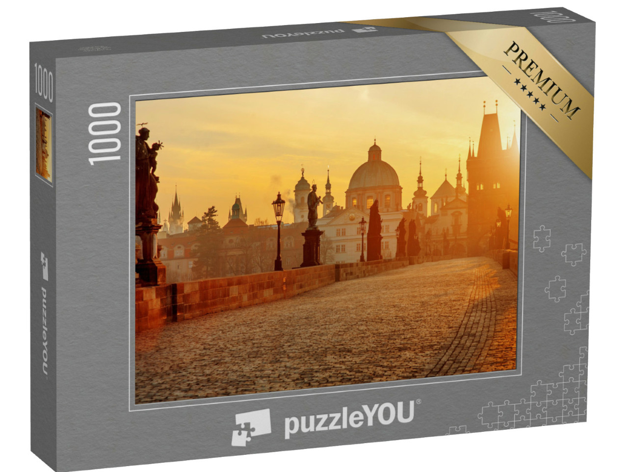 puzzle 1000 dílků „Karlův most při zlatém východu slunce, Praha, Česká republika“