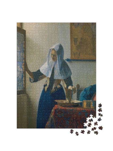 puzzle 1000 dílků „Johannes Vermeer - Mladá žena se džbánem na vodu“