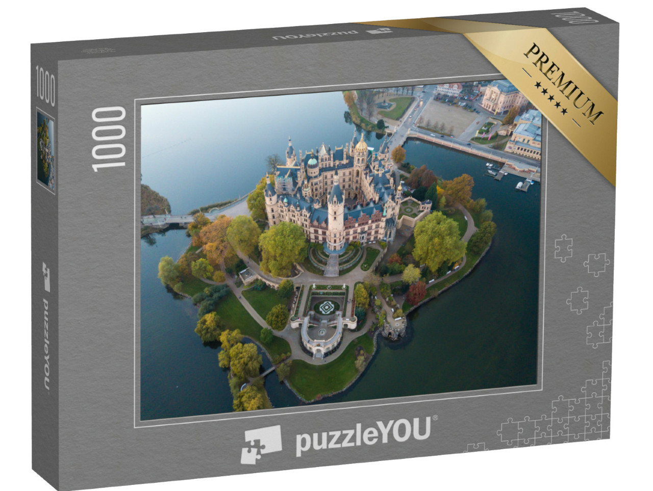 puzzle 1000 dílků „Zámek Schwerin na podzim“