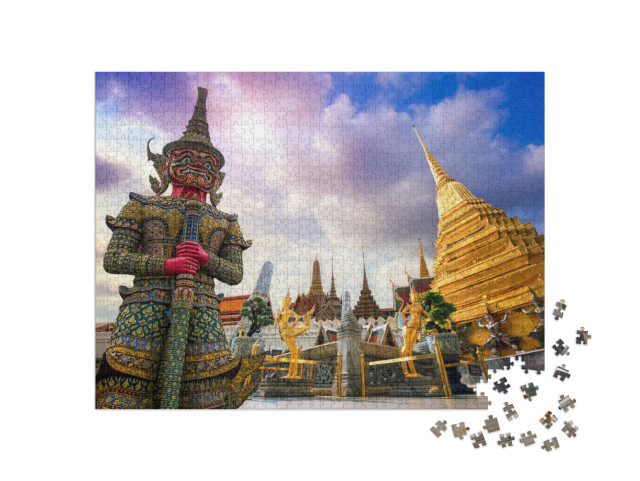 puzzle 1000 dílků „Dechberoucí Wat Phra Kaew, Chrám smaragdového Buddhy Bangkok, Thajsko“