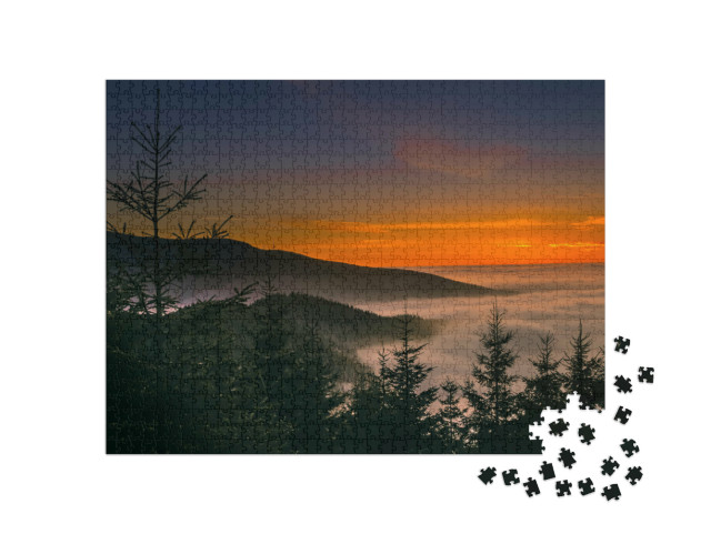 puzzle 1000 dílků „Západ slunce Jeseníky, Česká republika“