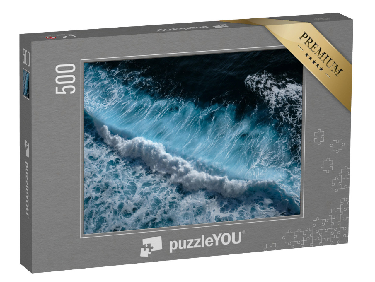 puzzle 500 dílků „Vlny v modré, průzračné mořské vodě oceánu“