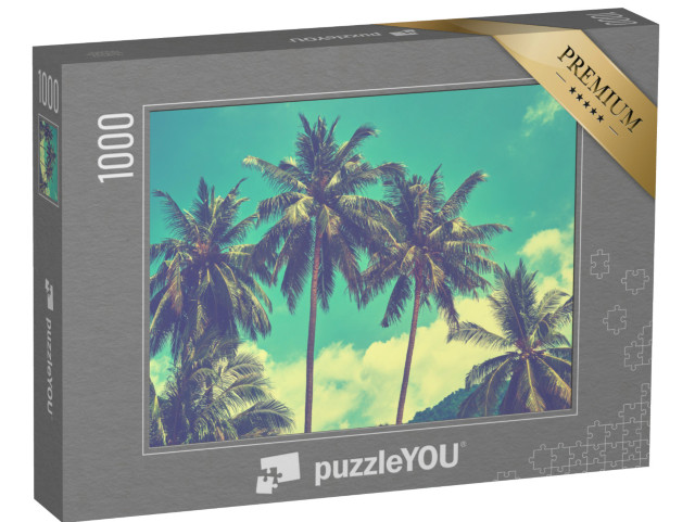 puzzle 1000 dílků „Palmy před jasně modrou oblohou“