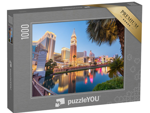 puzzle 1000 dílků „Las Vegas Strip za soumraku.“