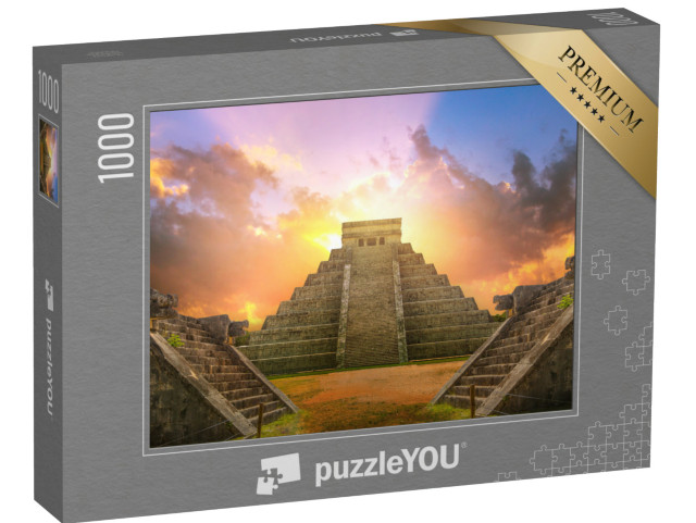 puzzle 1000 dílků „Mayská pyramida El Castillo of Kukulcan při západu slunce“