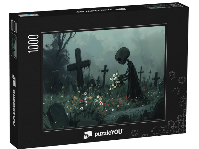 puzzle 1000 dílků „Halloweenský hřbitov“