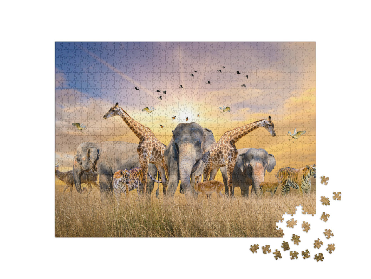 puzzle 1000 dílků „Divoká zvířata pouště“