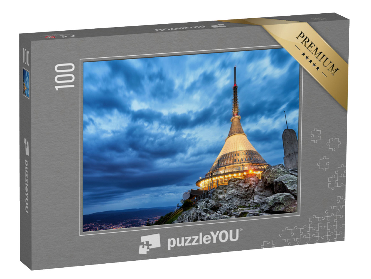 puzzle 100 dílků „Rozhledna Ještěd, Česká republika“