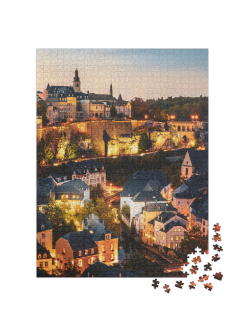 puzzle 1000 dílků „Nádherný výhled na historické centrum Lucemburku“