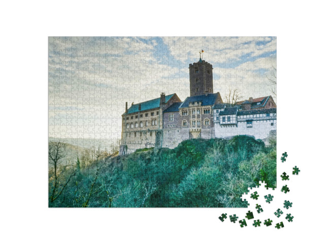 puzzle 1000 dílků „Hrad Wartburg, Eisenach, světové dědictví UNESCO“