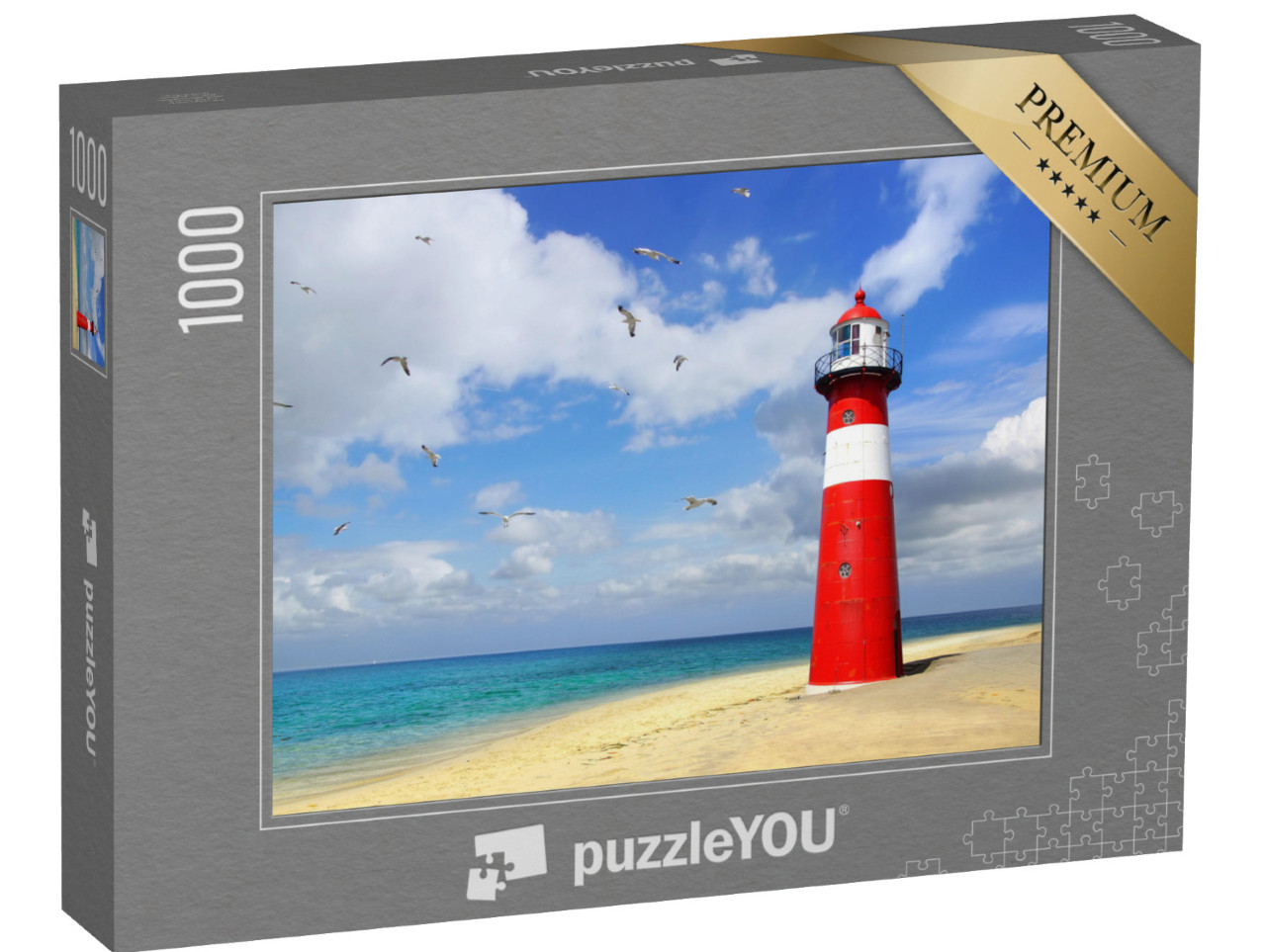 puzzle 1000 dílků „Krásný maják na pláži Westkapelle, Nizozemsko“