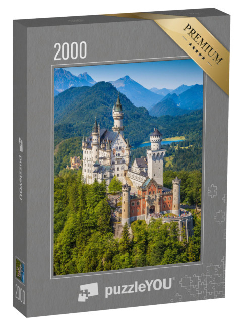 puzzle 2000 dílků „Zámek Neuschwanstein, který nechal v 19. století postavit král Ludvík II.“