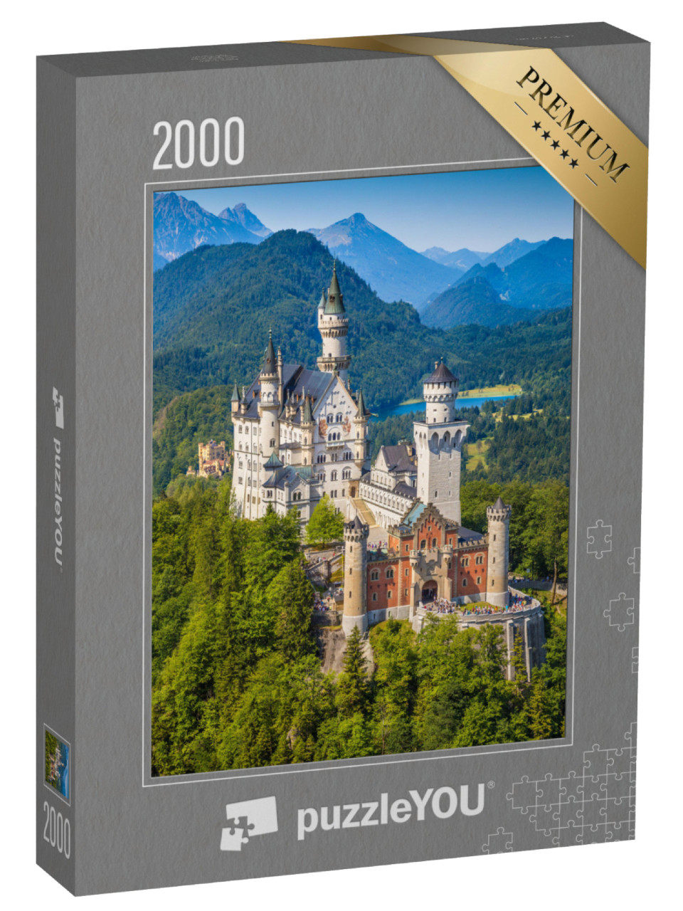 puzzle 2000 dílků „Zámek Neuschwanstein, který nechal v 19. století postavit král Ludvík II.“