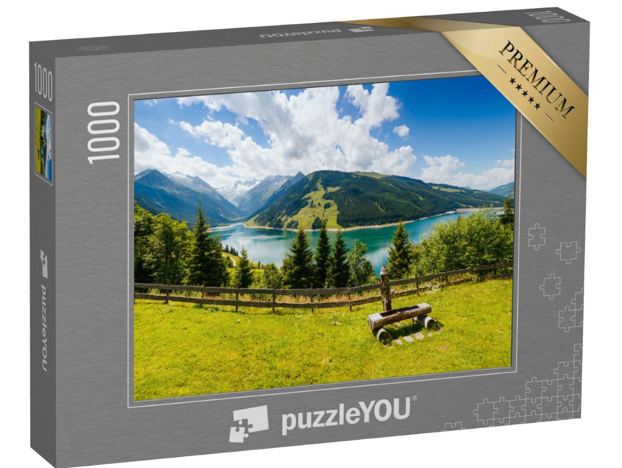 puzzle 1000 dílků „Přehrada Durlassboden, obec Gerlos v Zillertalu“