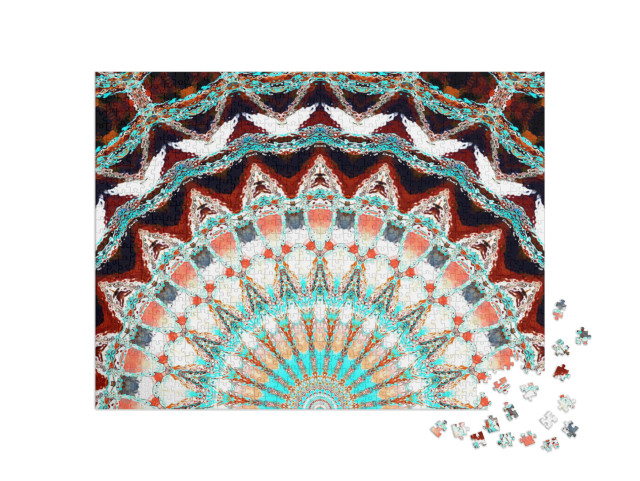 puzzle 1000 dílků „Mandala v přírodních barvách“