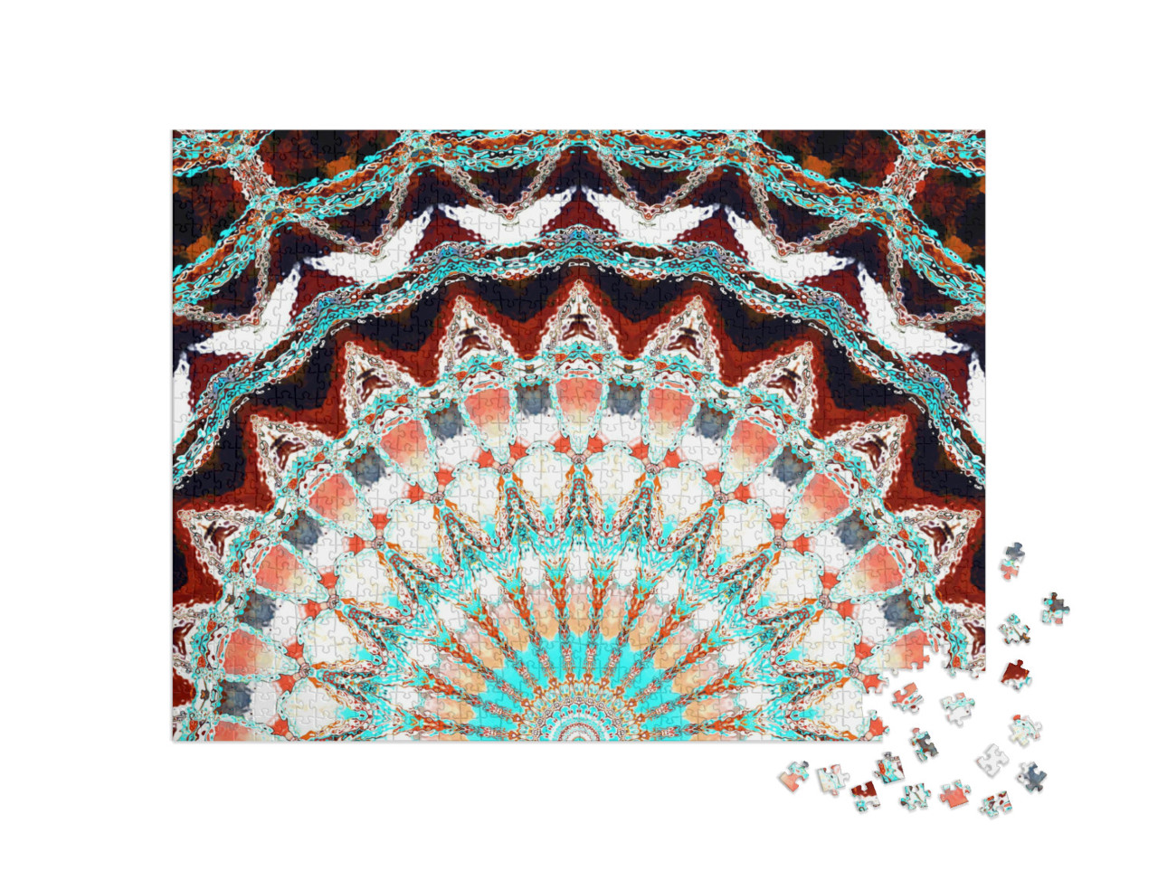puzzle 1000 dílků „Mandala v přírodních barvách“
