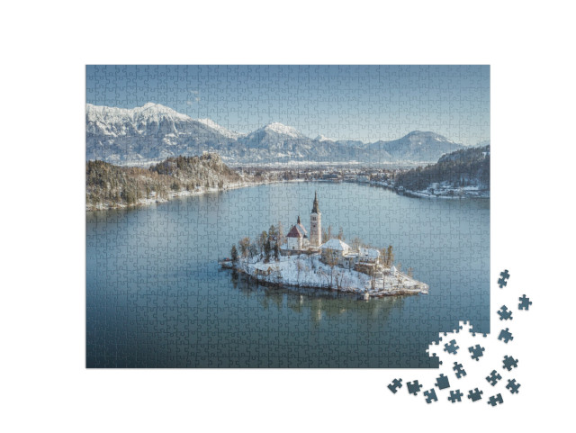 puzzle 1000 dílků „Ostrov Bled ve slovinském jezeře“