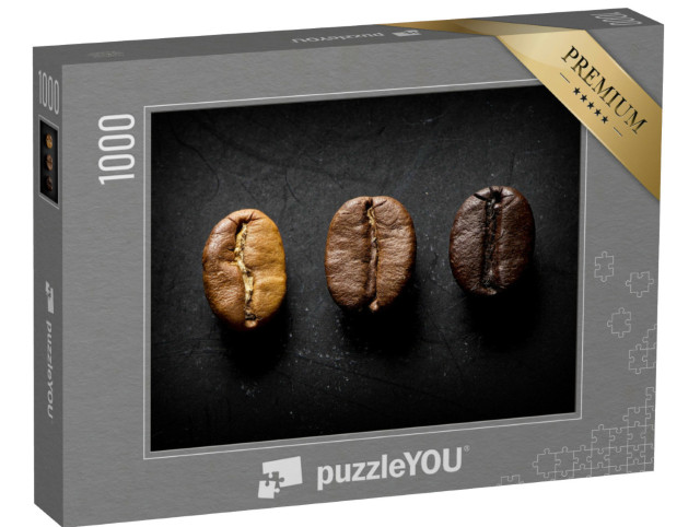 puzzle 1000 dílků „Porovnání různých druhů pražení zrnkové kávy“