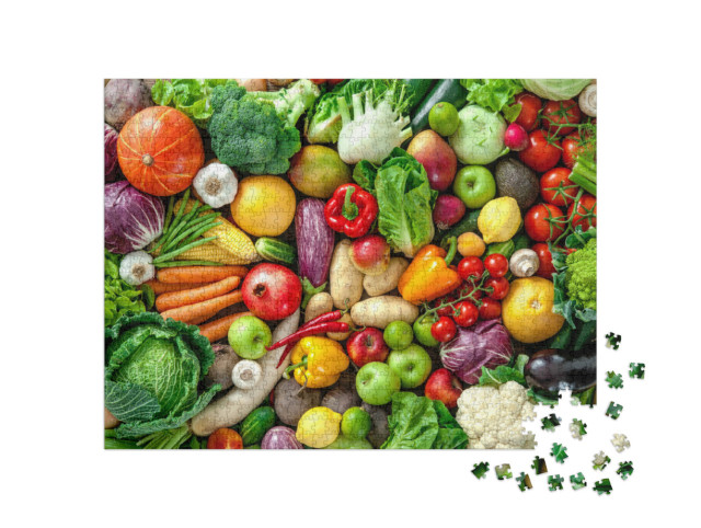 puzzle 1000 dílků „Čerstvé ovoce a zelenina“