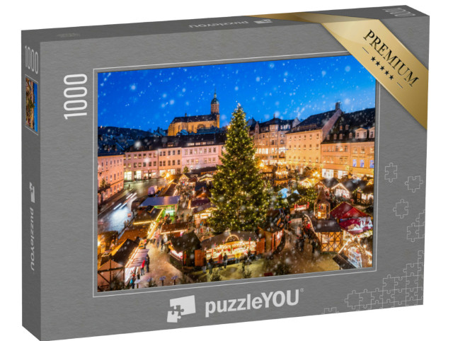 puzzle 1000 dílků „Vánoční trh v Annaberg-Buchholz v Krušných horách, Sasko“